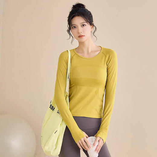 跃牌【美西西系列】瑜伽服女修身速干透气健身跑步长袖运动T恤CX-6281 商品图4