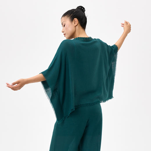 羊绒圆领斗篷式女上衣  SJF97W342N 商品图4