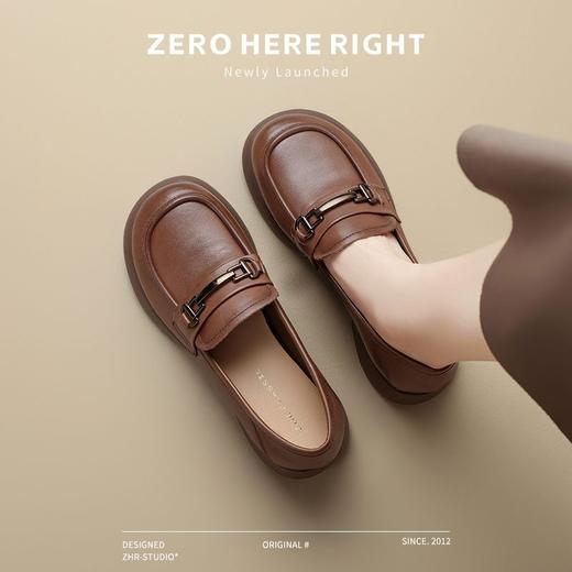 ZHR则则头层皮复古优雅乐福鞋女鞋2025新款金属衔扣百搭小皮鞋 商品图8