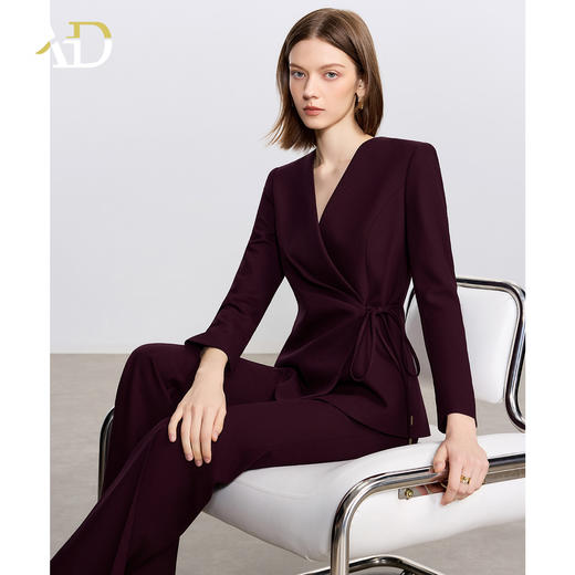 AD高端羊毛职业西装套装女2025新款绑带西服外套高级感ol职业装秋 商品图0