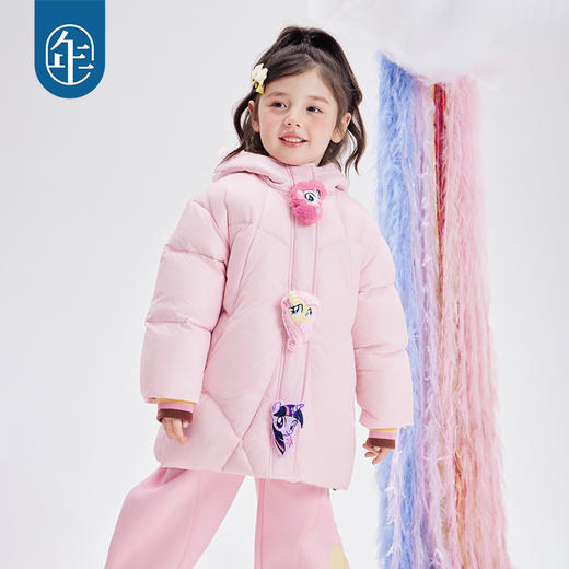 小马宝莉联名年衣童装冬季新款鸭绒儿童中长款小马宝莉玩偶羽绒服 商品图2