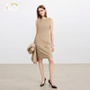 AD卡其色修身连衣裙女高端羊毛西装裙中长款秋冬内搭职业装 商品缩略图0