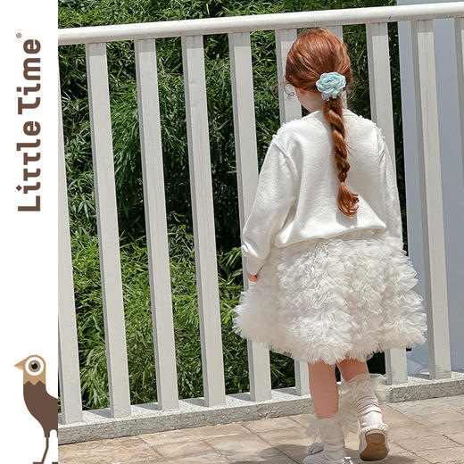 littletime女童毛衣2025秋冬新款儿童洋气繁星珍珠针织开衫女上衣 商品图4