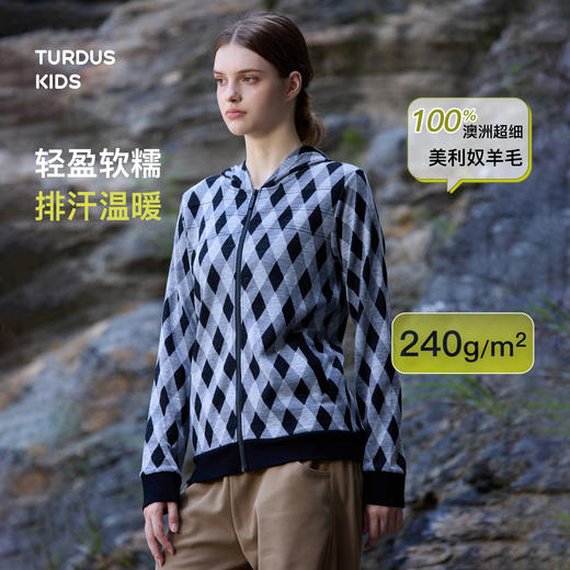 【女提花连帽拉链衫】Turdus 女提花连帽拉链衫 商品图1