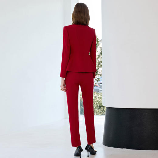AD红色职业套装女2025新款秋冬高级感气质珠宝店酒店经理前台正装 商品图4