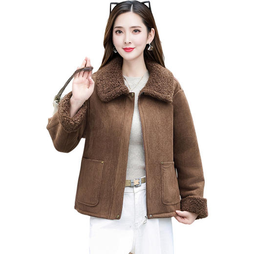 XYKL-5987时尚短款加绒外套女新款2025年冬季韩版气质保暖女装休闲潮流上衣 商品图4