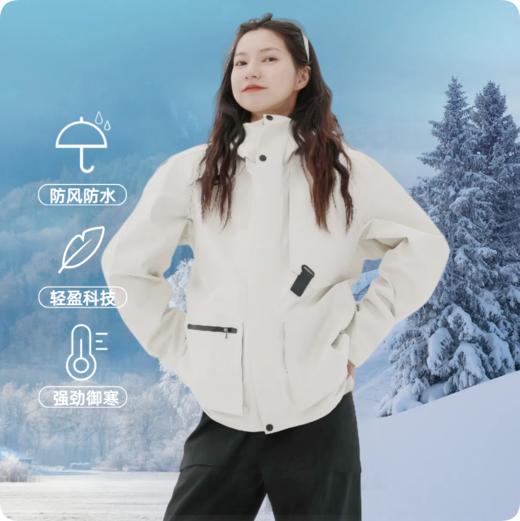 纳趣户外工装三合一冲锋衣情侣款宽松防水保暖登山滑雪服抓绒衣内胆 商品图0
