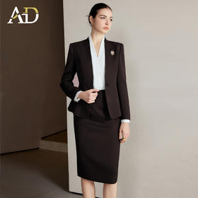 AD无领西装外套女秋季2025新款高级感职业商务一粒扣售楼部工作服