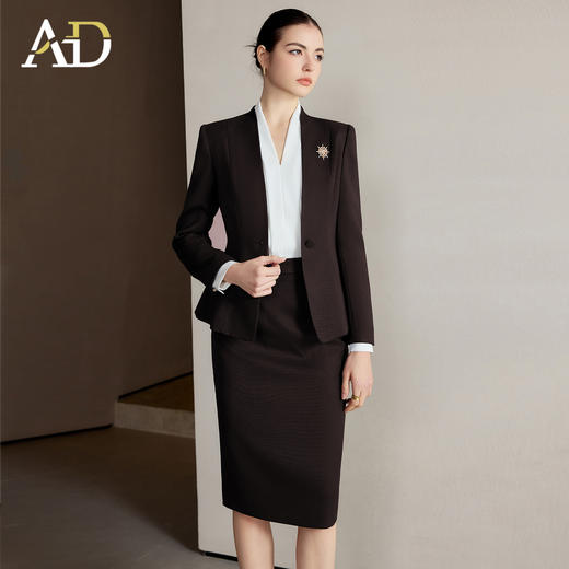 AD无领西装外套女秋季2025新款高级感职业商务一粒扣售楼部工作服 商品图0