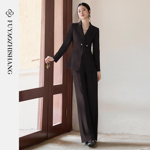 FUYAO扶摇 2025冬新款盘扣西装外套女气质通勤修身国风西服正装秋 商品图1