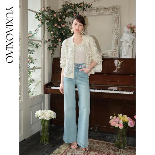 余潇潇【半岛美术馆】华丽轻奢立体镂空花朵修身优雅宽松外套秋季 商品图2