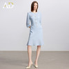 AD小香风圆领连衣裙女夏季新款收腰显瘦小个子高端通勤工作服西服 商品缩略图1