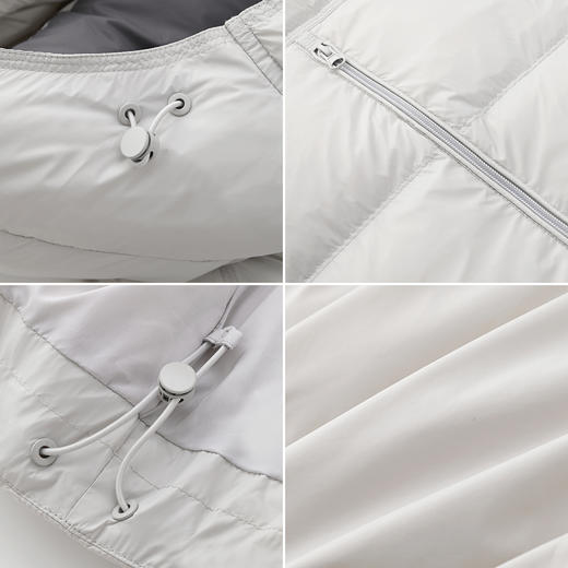 女装撞色连帽下摆长拉链设计短款羽绒服-1277Y5242004 商品图2