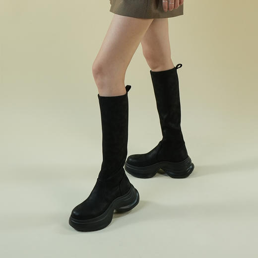Westory2025年冬季厚底休闲弹力包腿高靴W25DQ85521 商品图0