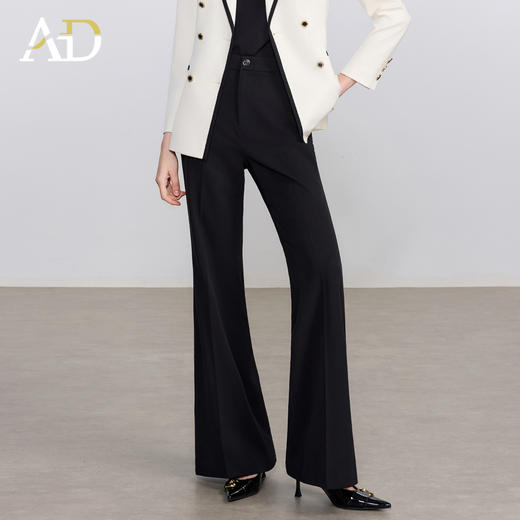 AD黑色西装裤女2025新款春秋高腰显瘦职业装气质高级感阔腿裤长裤 商品图0