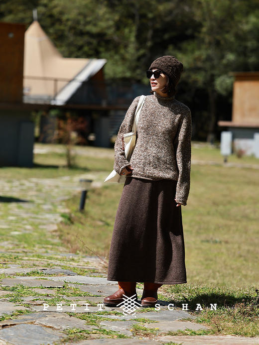 PETIT SCHAN小闪 CLO#924 Peacefully 安然 绵羊毛松紧腰彩点纱半裙 商品图4