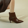 Westory2025年冬季尖头中跟胎牛复古飒爽百搭短靴W25DS85621 商品缩略图5