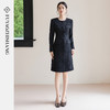 FUYAO扶摇 肌理感提花连衣裙女秋季新款黑色西装裙中国风优雅裙子 商品缩略图3