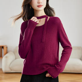 好看设计感上衣气质轻奢毛衣，短款港风漂亮羊毛打底衫CC-22-2766