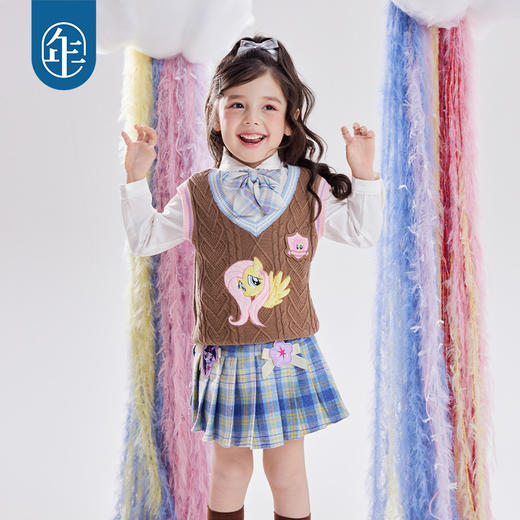小马宝莉联名年衣童装马甲冬季新款卡通学院风小马宝莉学院风马甲 商品图3
