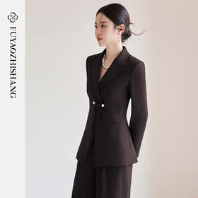 FUYAO扶摇 2025冬新款盘扣西装外套女气质通勤修身国风西服正装秋
