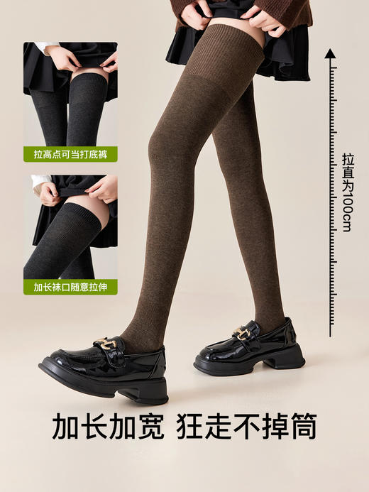 原价29.9 限时折扣19.9元【体慕】过膝袜子女款秋季纯棉加长加宽高筒袜护膝长筒大腿袜秋冬月子长袜 商品图4