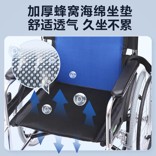 可孚轮椅折叠轻便老人老年专用手推车瘫痪残疾骨折代步带坐便小型 商品图2