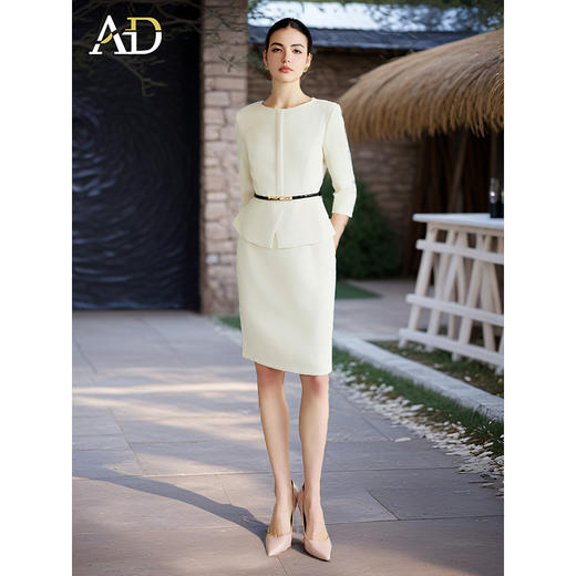 AD轻熟风气质假两件连衣裙女2025秋装新款轻奢高级感修身包臀裙 商品图2
