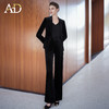 AD高端丝绒西装套装女2025秋冬新款藏青色职业装正装直筒裤两件套 商品缩略图0