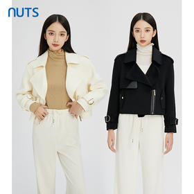 NUTS商场同款冬季新款时尚气质通勤百搭手工羊毛大衣女241154413