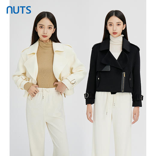 NUTS商场同款冬季新款时尚气质通勤百搭手工羊毛大衣女241154413 商品图0