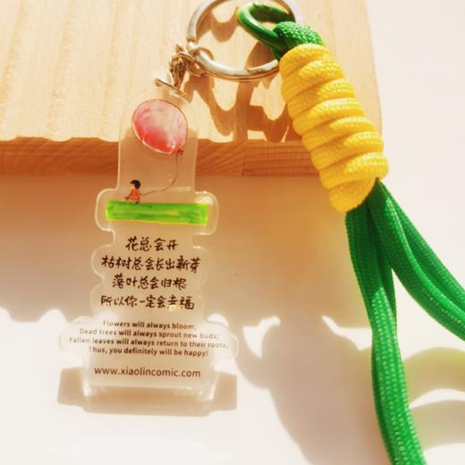 小林漫画・治愈系双语  荧光  亚克力挂件  挂绳设计 包包配饰 挂绳颜色随机 商品图7