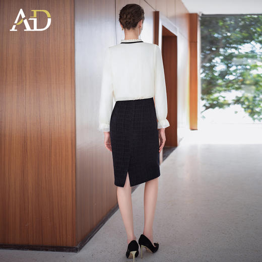 AD法式小香风衬衫套装裙女2025新款秋冬高级感气质内搭长袖半身裙 商品图4