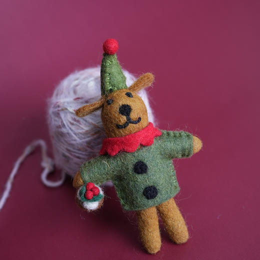 北京仓｜Felt So Good-Bernard the Dog-圣诞小狗 伯纳德 羊毛毡 挂件［英国设计师］ 商品图5
