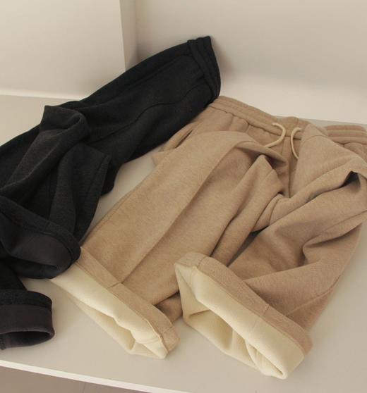 羊毛直筒裤女秋冬2025新款慵懒软糯垂顺高腰阔腿长裤米白色休闲裤 商品图5