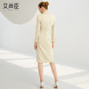 艾尚臣杏色西装连衣裙女早秋新款通勤连身裙气质高端职业装A字裙 商品缩略图4