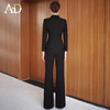AD黑色职业装套装气质显瘦高腰阔腿裤正装2025新款秋季西装两件套 商品缩略图4