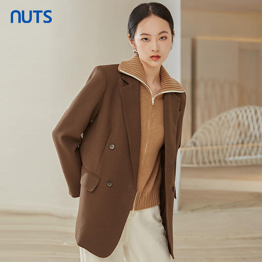 NUTS商场同款春秋款时尚通勤气质宽松直筒百搭西装外套女2I3048015 商品图4