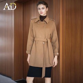 AD高端双面羊毛大衣女2025新款秋冬高级感气质名媛毛呢外套中长款