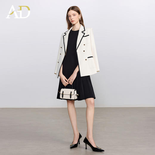 AD2025新款西装套装女春秋高级感气质名媛西服外套高端百褶连衣裙 商品图3