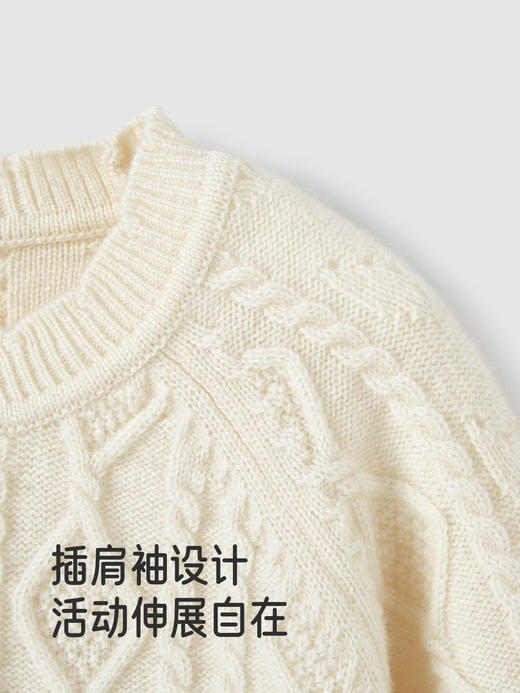 【高定系列】英氏儿童毛衣圆领秋冬保暖羊绒针织衫女童套头羊毛衫YRMGJ4R046A 商品图4