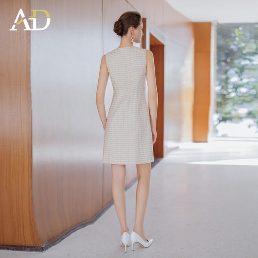 AD特别漂亮掐腰小裙子女2025新款无袖内搭小香风背心裙毛呢连衣裙 商品图4