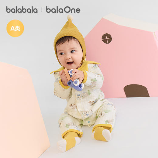 巴拉巴拉balaOne新生儿连体衣男女宝宝衣服2025新款哈衣夹棉洋气 商品图1