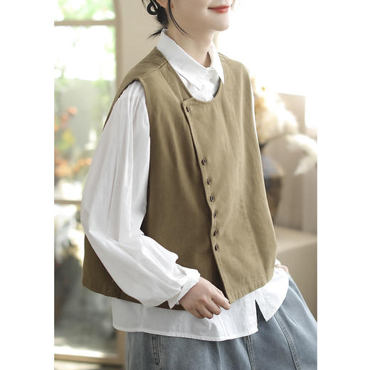 裁缝学苑AQ558马甲纸样女装新款秋宽松复古拼接背心马夹坎肩服装打板 商品图5