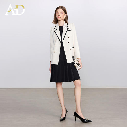 AD2025新款西装套装女春秋高级感气质名媛西服外套高端百褶连衣裙 商品图2