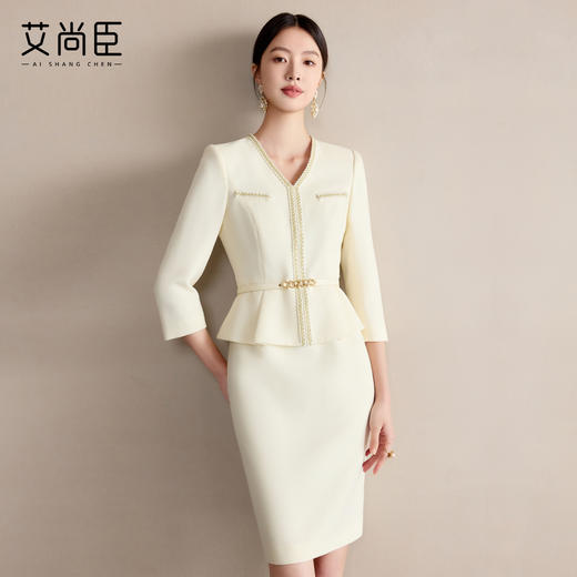 艾尚臣假两件连衣裙女秋冬高级感时尚西装裙名媛小香风精致感裙子 商品图0