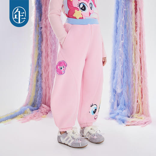 小马宝莉联名年衣童装裤子秋冬新款儿童弯刀裤小马宝莉加绒裤子 商品图1