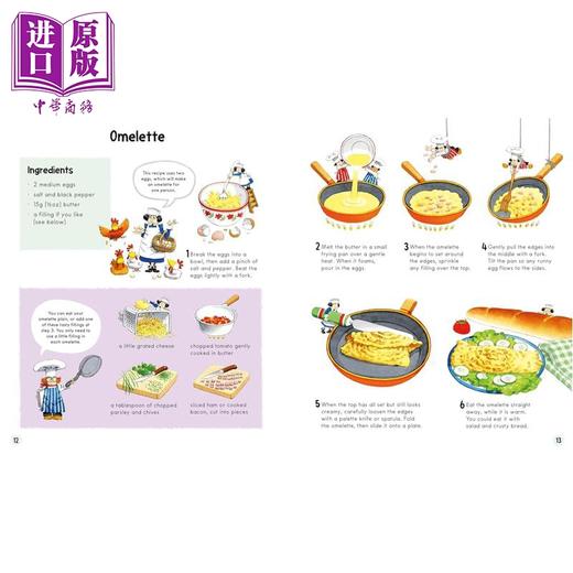 预售 【中商原版】 小朋友的烹饪书 First Cookbook 英文原版 儿童食谱绘本读物 赏心悦目的插图 简单易做的美味食谱 进口童书 7岁+ 商品图2