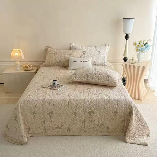 秋冬绒类高端绗缝床盖三件套 商品图2