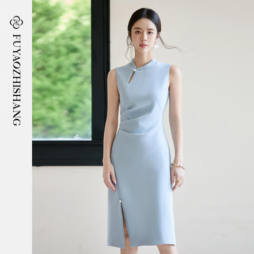 FUYAO扶摇  新中式旗袍裙女2025新款国风无袖连衣裙收腰显瘦裙子 商品图3
